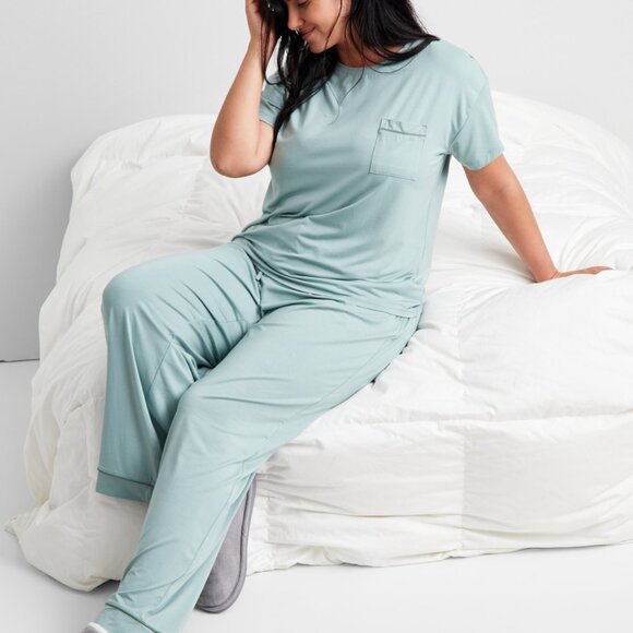 #6 State of Day Women's 2-Pc. Fluid Knit Pajamas Set Dull Moss - Picture 2 of 2